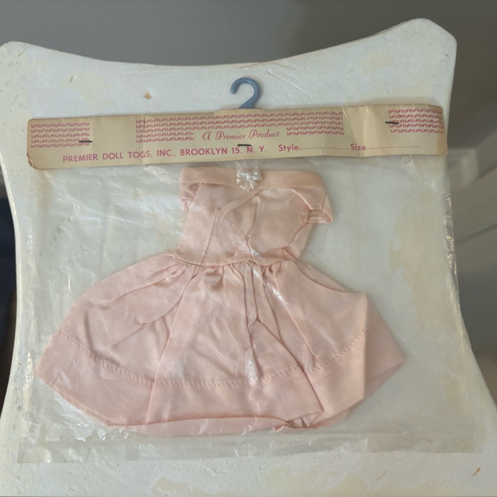Vintage Premier Doll Togs Pastel Pink Bow Barbie Dress Original packaging